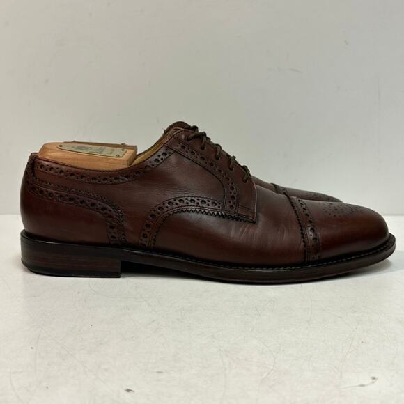VERY GOOD Rancourt & Co. x Cole Haan Oxford Wingtip Cap Toe Brown Maine USA 8.5 - Picture 2 of 13